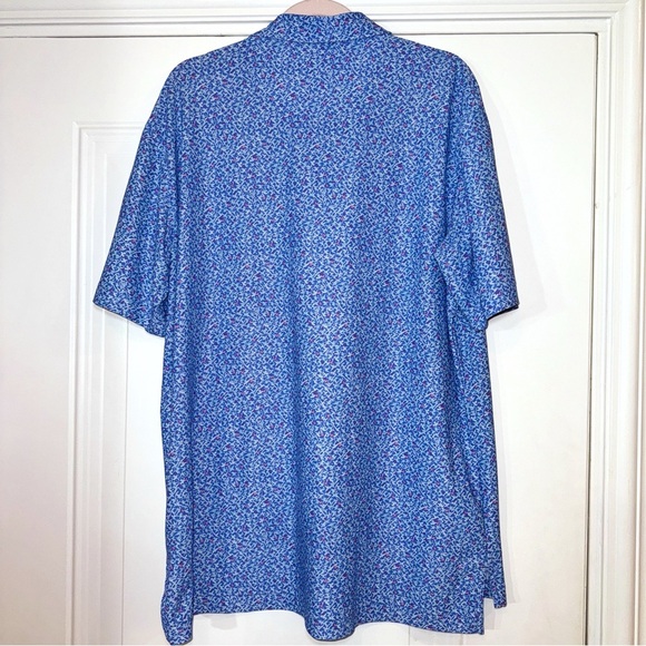 Peter Millar Summer Comfort Golf Polo Hummingbirds Print SZ L Pumpkin Ridge Logo - Picture 3 of 6